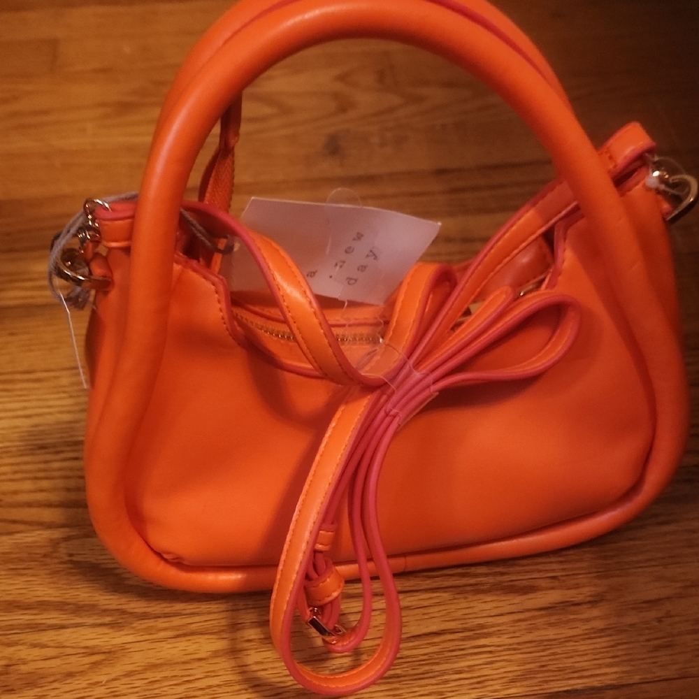 Orange Small Structured Women’s Handbag